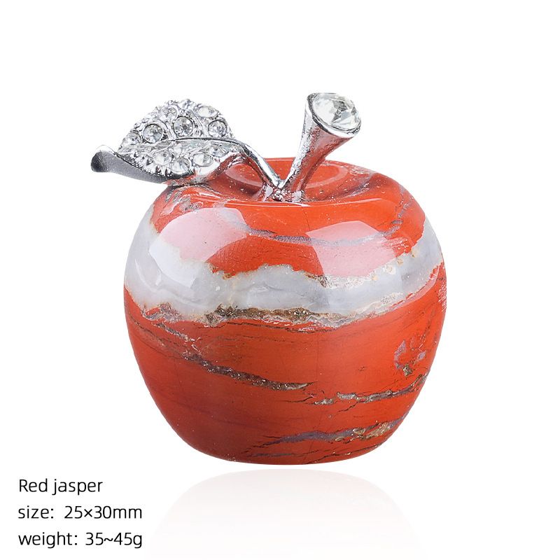 30Mm de cristal natural ornamento de maçã grande transfronteiriço Home Desktop Crafts Véspera de Natal Jade Apple