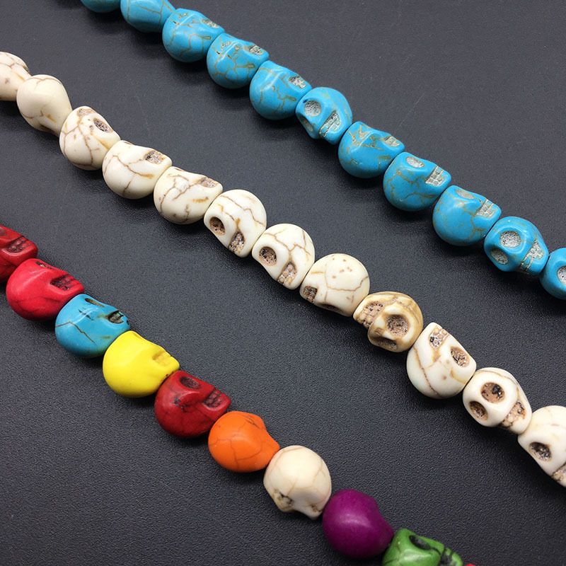 Colorido estourando turquesa, crânio DIY trabalho em andamento contas soltas materiais de miçangas atacado, jóias artesanais