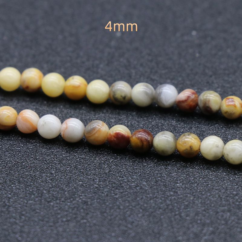 194-Crazy Lace Agate Contas redondas Grânulos soltos DIY Acessórios de jóias frisadas