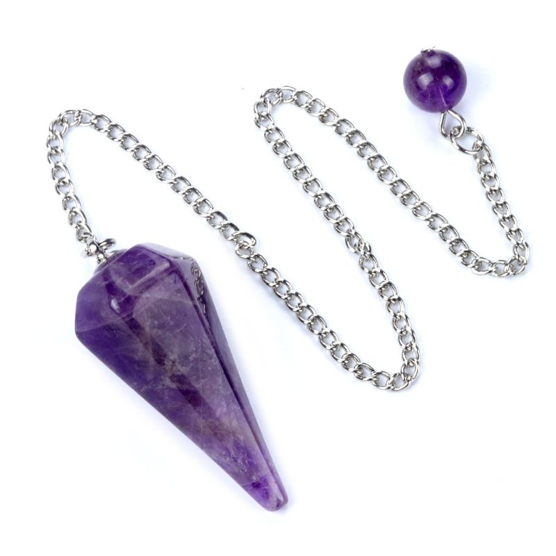 Pêndulo 1749-38Mm, pêndulo de pedra de cristal natural polida pingente de coluna hexagonal DIY