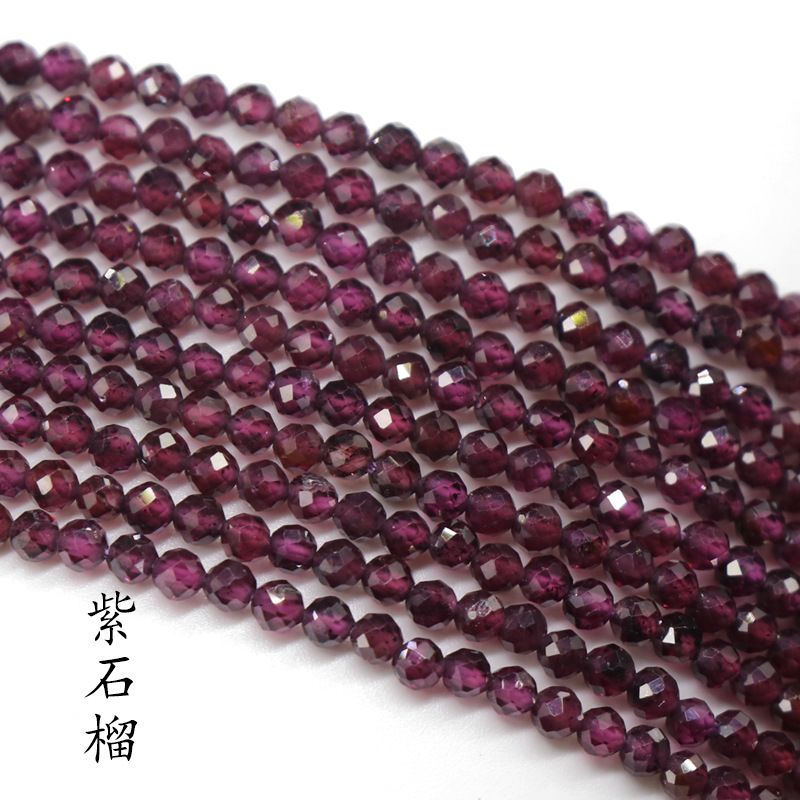 260-Agate cristal de pedra preciosa 2mm corte contas redondas turmalina romã água-marinha contas soltas DIY chapelaria gancho de cabelo borla