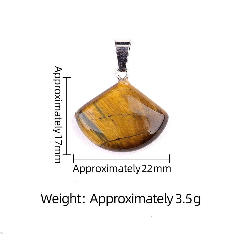 1459-22Mm Pingente de ventilador, cristal natural Pingente de ventilador de pedra semipreciosa Brincos DIY Acessórios de colar