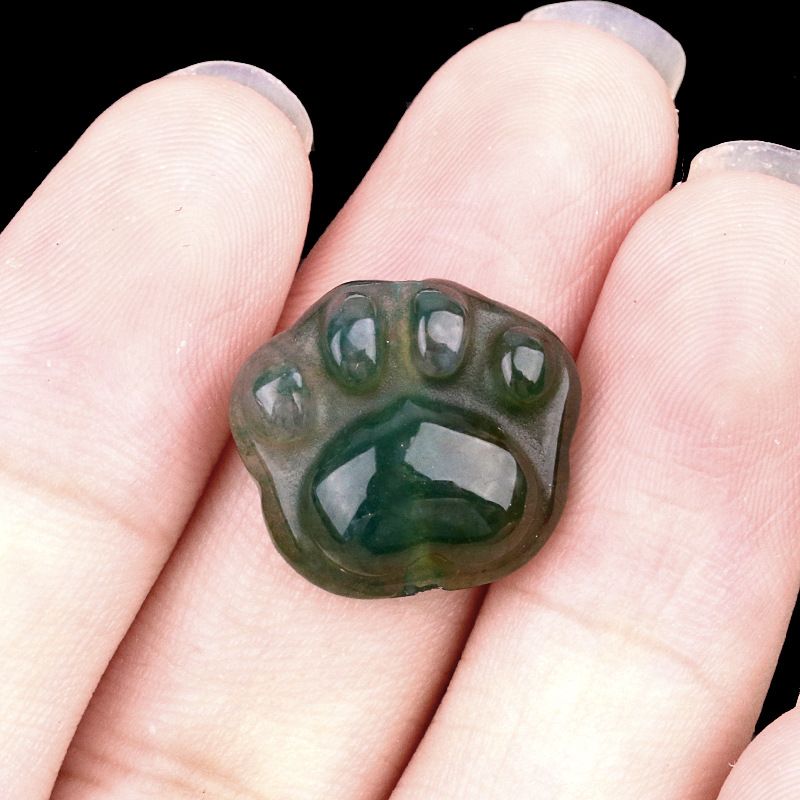 2044-16Mm Cristal Natural Ágata Dongling Jade Escultura Garra De Gato Urso Pata DIY Colar De Mão Pingente Acessórios