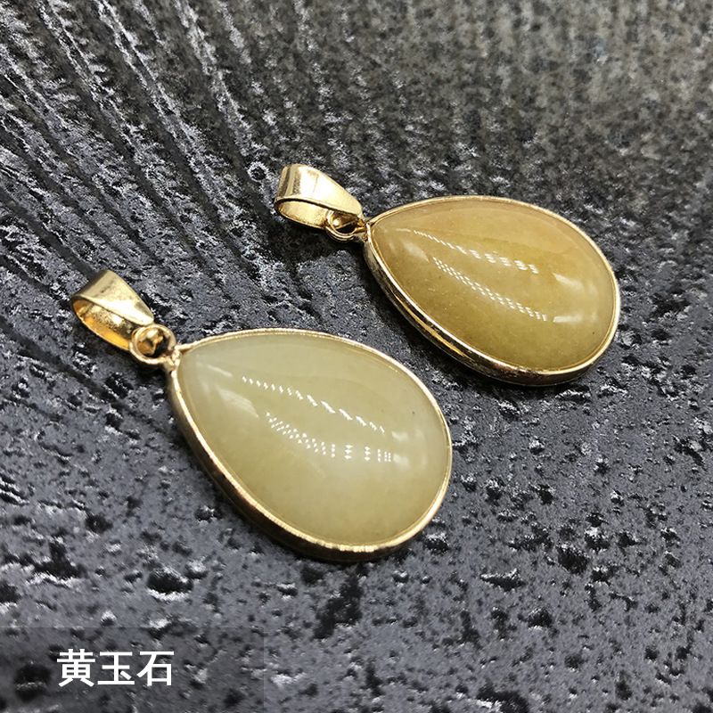 Nova venda quente, pingente de gota de água com bainha de ágata de cristal de ágata, colar de cobre turquesa.