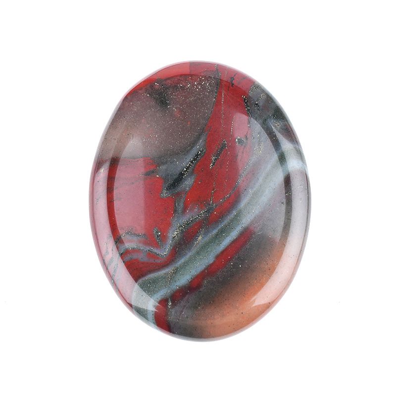 Pedra de cristal natural, prensagem e raspagem de novo produto transfronteiriço 35 * 45 ranhura oval de ágata nepenthes pedra de palma