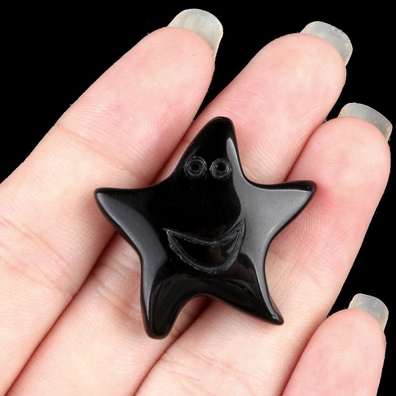 1981-Natural cristal ágata pedra smiley rosto estrela não porosa 30mm estrela do mar solta pedra pentagrama DIY acessórios de jóias