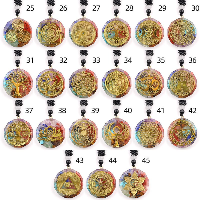 2304 Colar de resina de cascalho colorido, pingente geométrico multilateral DIY jóias