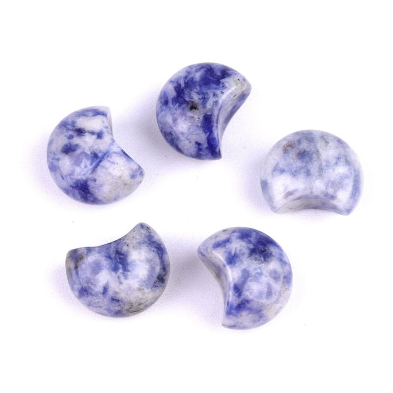 1748-15Mm mini lua pequena não porosa, pedra de ágata de cristal natural pequeno crescente DIY jóias material decorativo