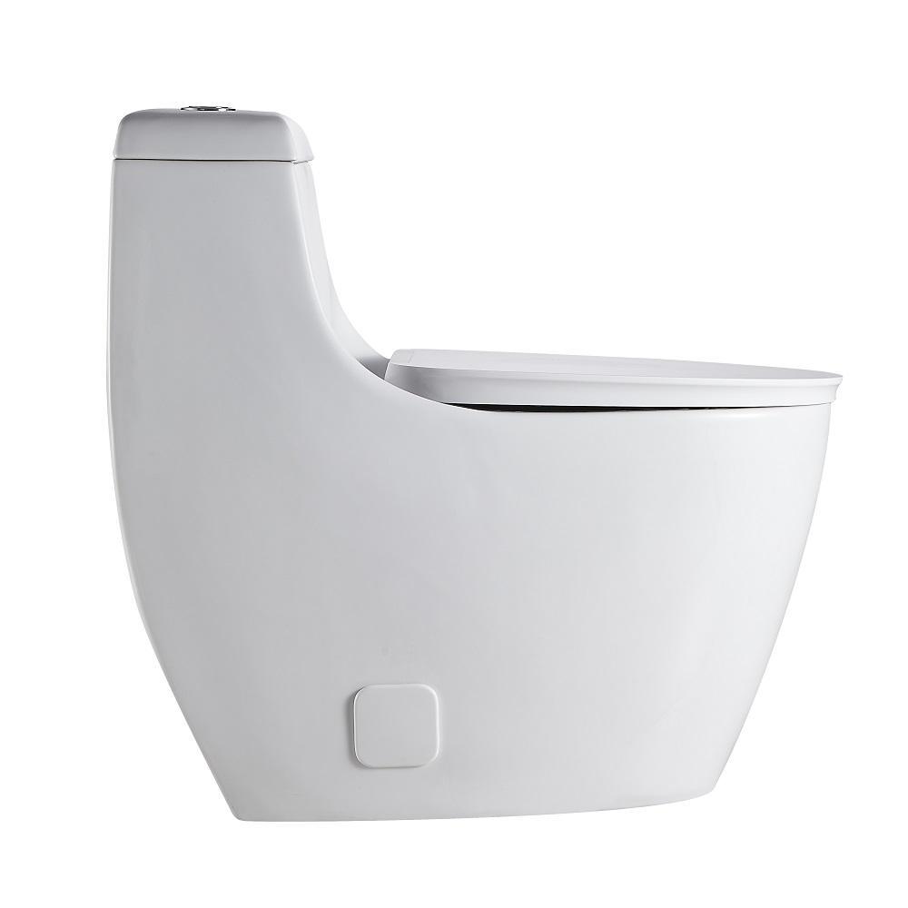 1-Piece 1.28 GPF Dual Flush High Efficiency Elongated Toilet in White, Seat Included