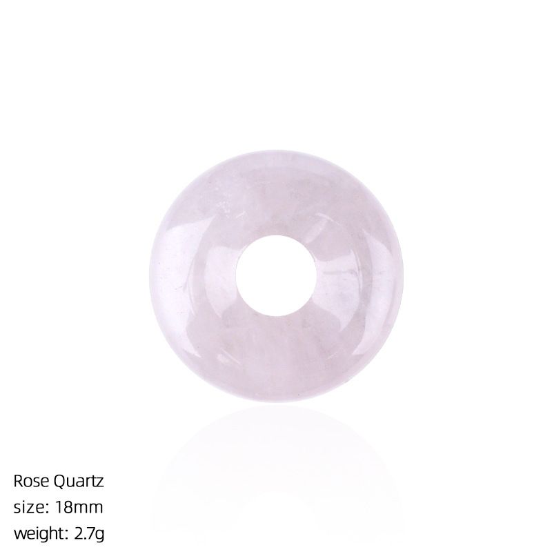 18Mm fivela de segurança de pedra natural pingente grande buraco redondo ágata nostálgico acessórios de jóias de cristal ametista fivela de segurança