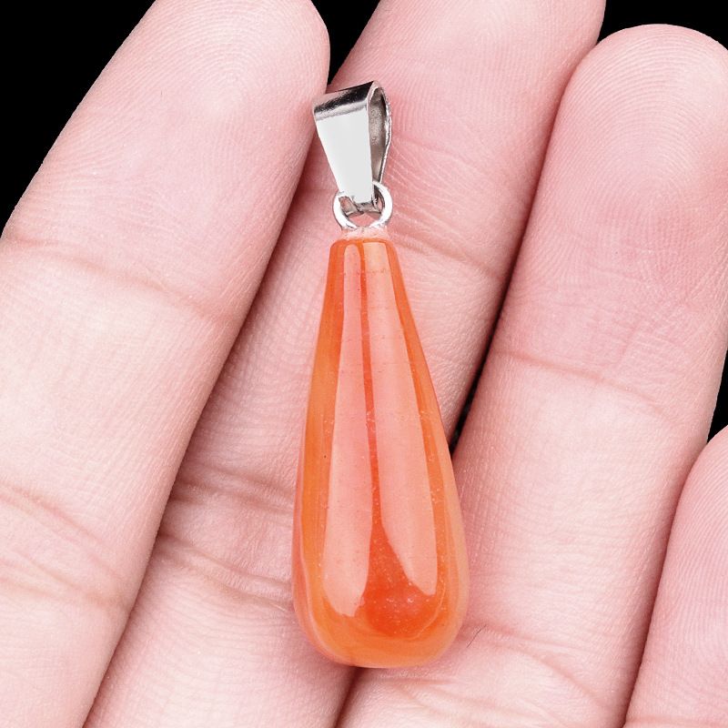 1462-25Mm pingente longo de gota de água, pedra semi-preciosa natural pingente longo de gota de água brincos DIY colar acessórios de jóias