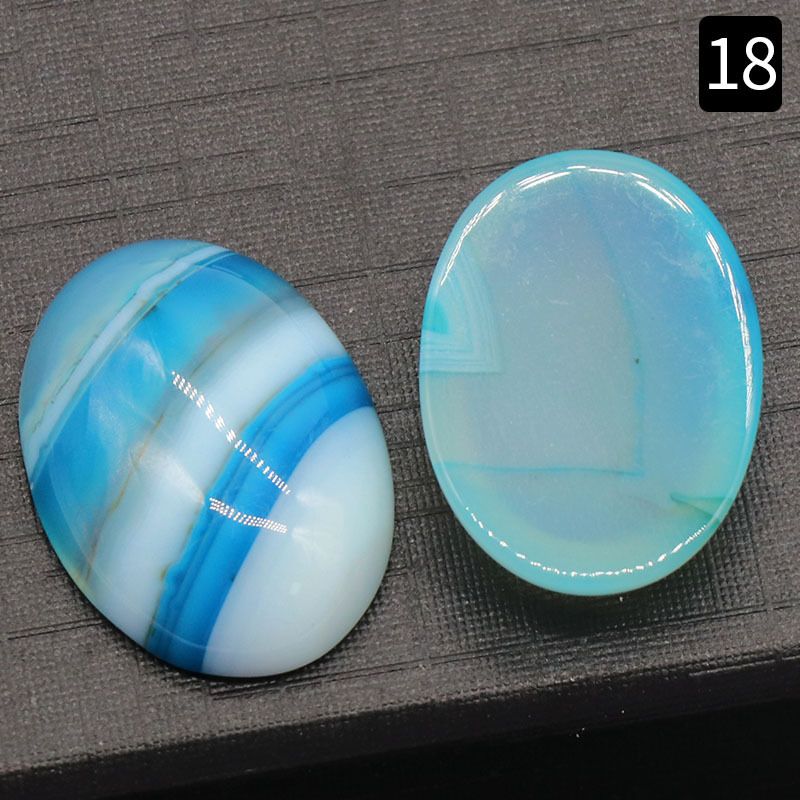 1229-18 × 25 Superfície do anel em forma de ovo Cristal natural único arco geométrico DIY jóias incrustadas com acessórios de pedra solta
