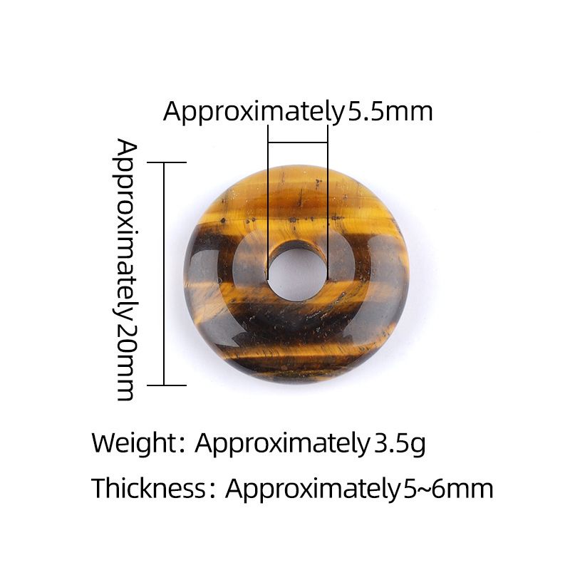 20Mm pingente de fivela de segurança de pedra de ágata de cristal natural, estilo nacional grande buraco redondo acessórios de colar nostálgico de pedra semipreciosa
