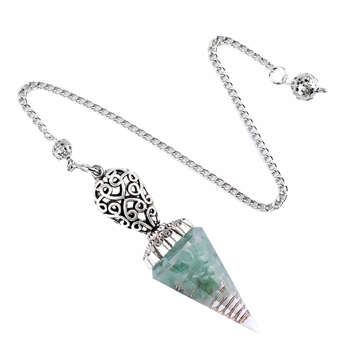 Pêndulo de cristal pingente fonte fabricante retro esculpido cone natural pedra semi-preciosa yoga frequência ajustável pêndulo