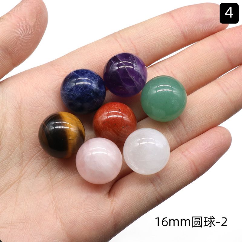 Conjunto de bolas 1355-12mm16mm20mm, cristal natural ágata bola de pedra colorida conjunto 7 pcs