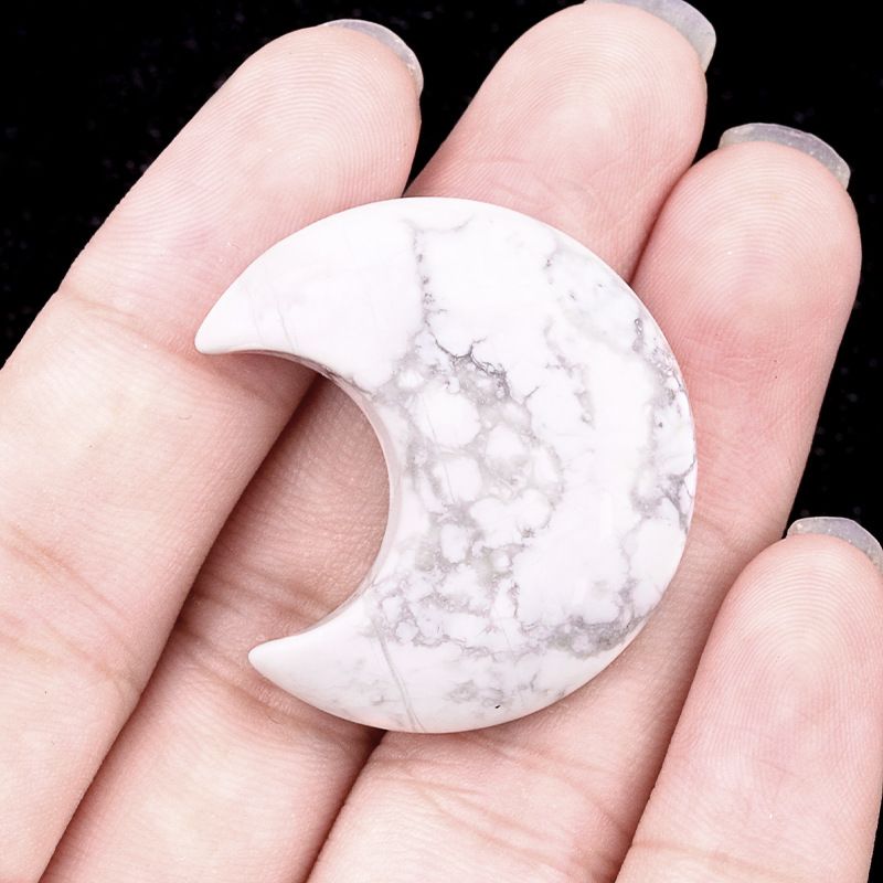 1602-30Mm lua, forma crescente de pedra de ágata de cristal natural DIY lua não porosa acessórios material