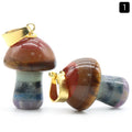 1291-Pingente de cogumelo pequeno de 2cm de pedra colorida, processo de emenda de cristal natural, ornamento de cogumelo de paisagismo de micro-paisagem