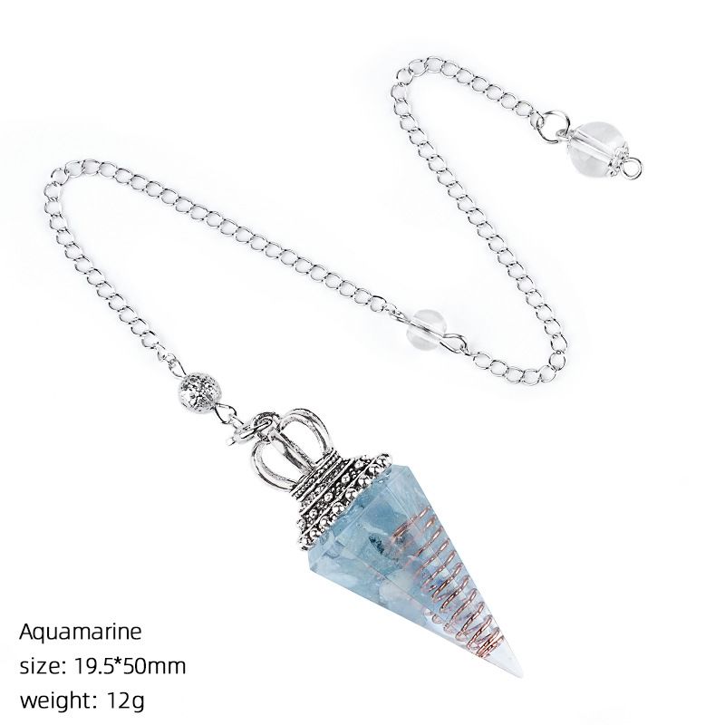 Hot Sale Pingente de Pêndulo de Cristal Natural Crown Yoga Acessórios de Meditação Hexagonal Cone Ajustável Resina de Freqüência Pêndulo