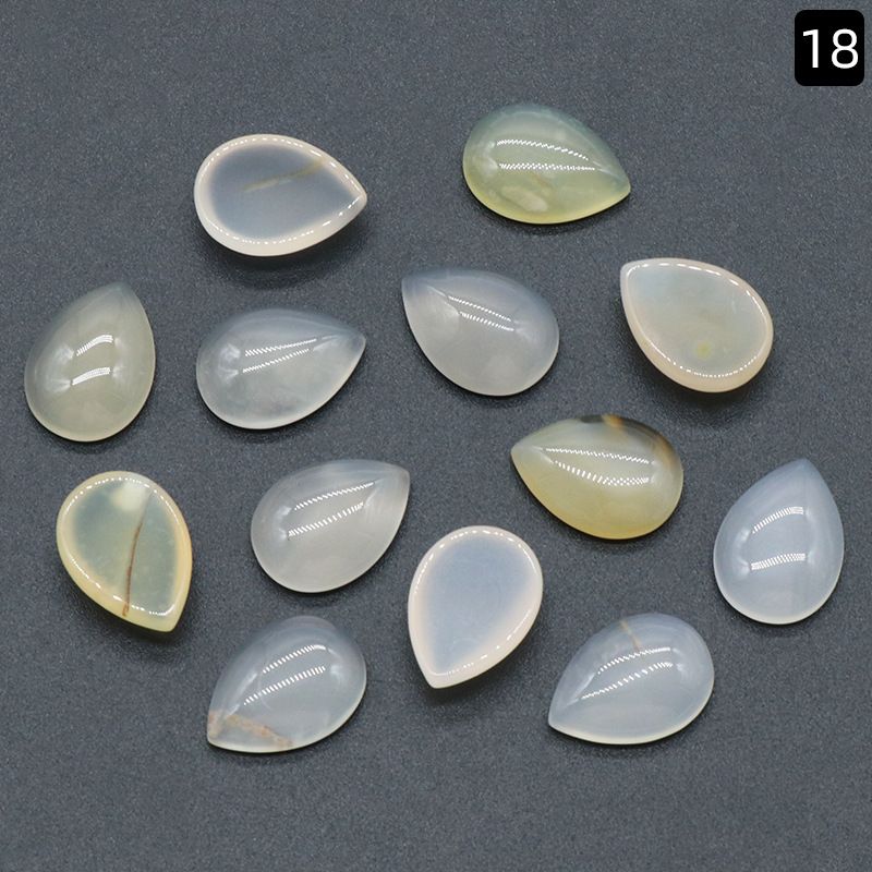 Face de anel em forma de gota d'água 1227-13X18, joias geométricas simples curvas de cristal natural embutidas com acessórios de pedra solta