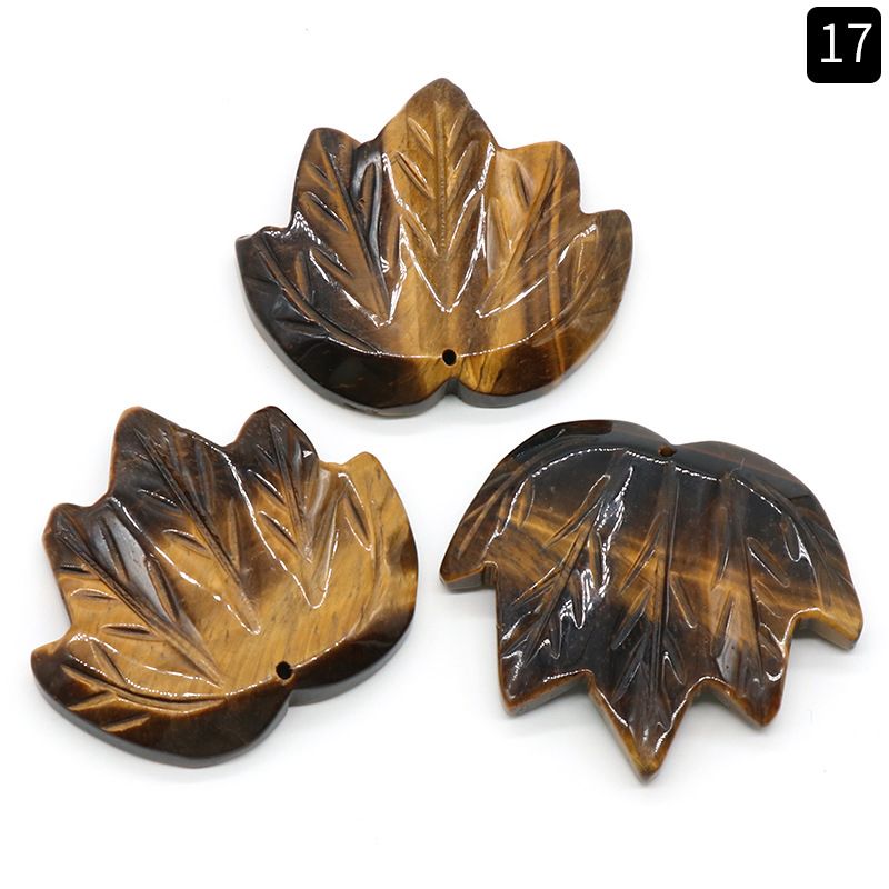 1450-50Mm Folha de bordo Pingente Grande Cristal Natural Pedra de Ágata Indiana Folha Esculpida DIY Ornamento de bordo