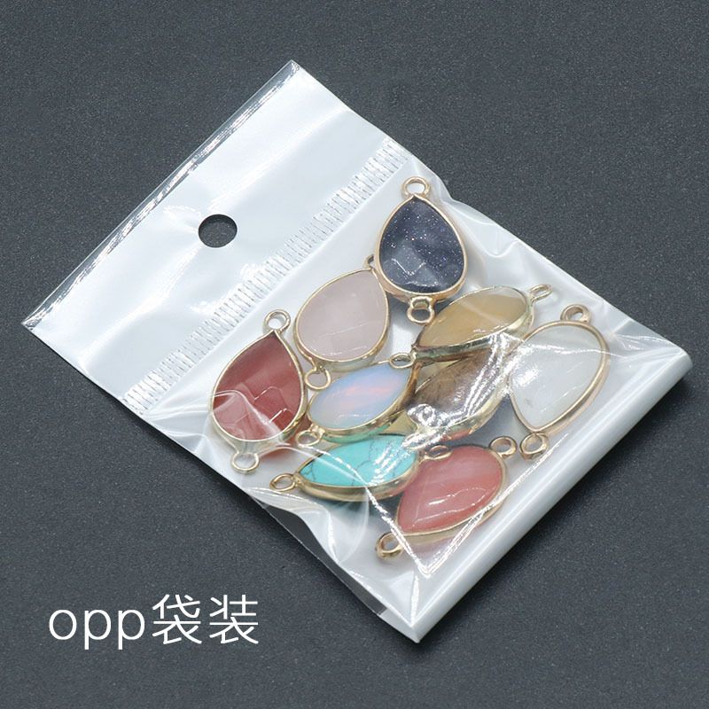 1376-Pingente de gota de água com bainha de cristal natural pendurado duplo com bainha de gota de água pingente de pulseira DIY colar material de jóias