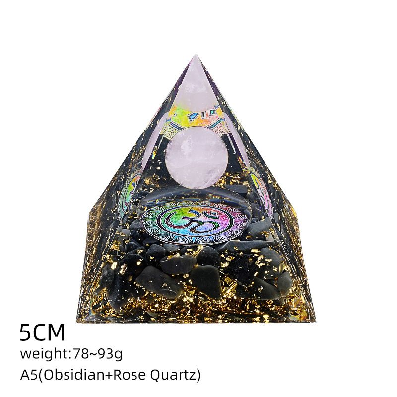 5Cm pirâmide de cristal natural Europeu e americano home office decoração desktop yoga meditação resina pirâmide ornamento