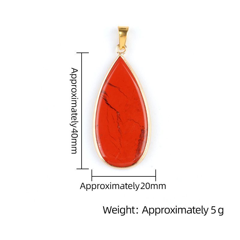 1975-20X40mm pedra de cristal natural ágata dupla plana gota de água em forma de bolsa Phnom Penh brincos DIY decoração pingente