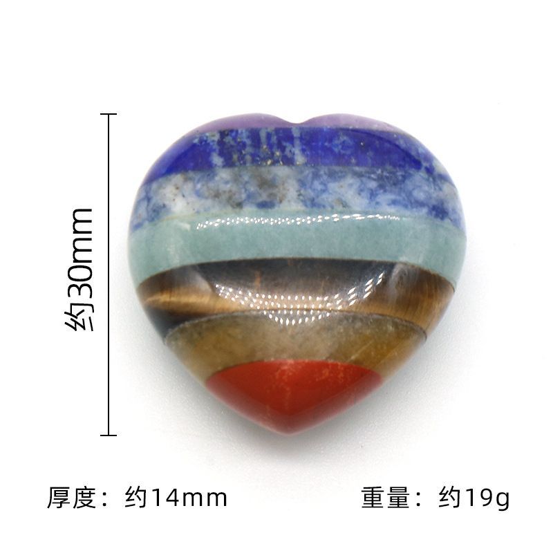 1057-Pedra de ágata de cristal natural amor colorido 30mm não poroso, emenda artesanato amor pequeno ornamento