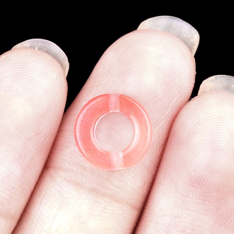 2053-Pedra de cristal natural ágata círculo oco contas soltas Pingente DIY colar pulseira acessórios contas