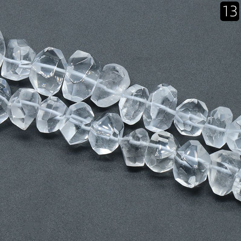 1529-Cristal corte irregular contas soltas orifício horizontal pulseira artesanal DIY colar brincos acessórios de jóias material