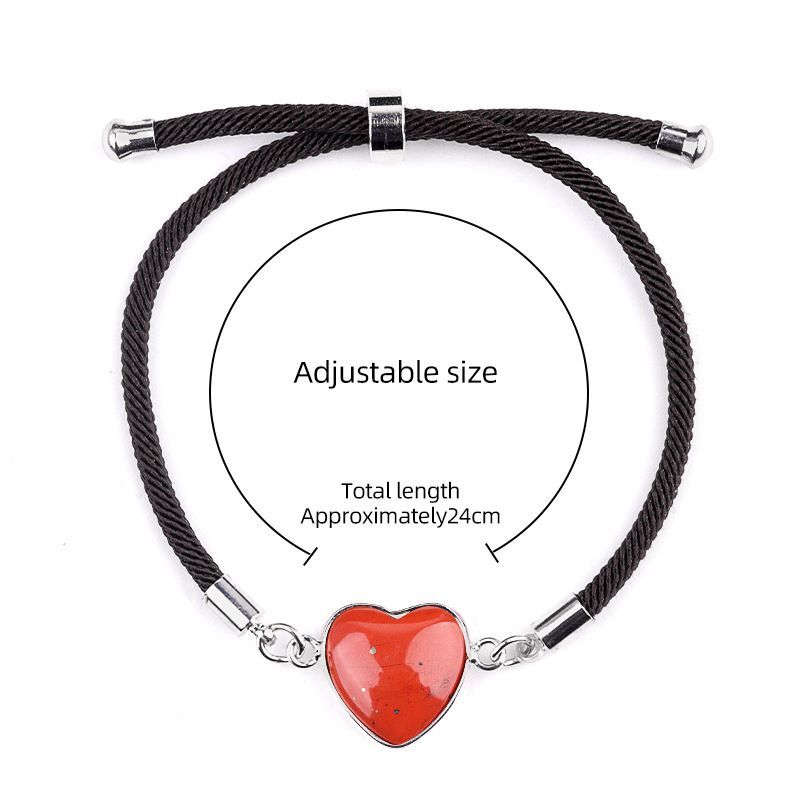 2097-Ametista em pó de cristal ajustável pulseira de amor jade coração pulseira cênica mercadoria