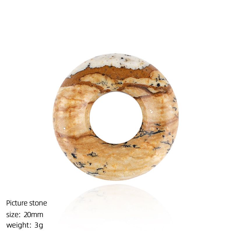 20Mm Ametista Donut Pingente Brincos DIY Pulseira Colar Anel Redondo Cristal Natural Acessórios Bagel