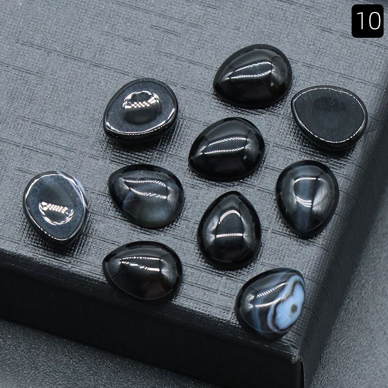 1475-8X10mm superfície do anel de gota de água cristal natural superfície única curva geométrica DIY jóias incrustadas com acessórios de pedra solta