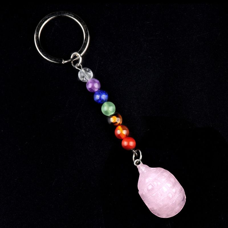 2018--1Em Mini Pequeno Hedgehog Chakra Chaveiro, Pingente De Pequeno Animal De Pedra De Ágata De Cristal Natural