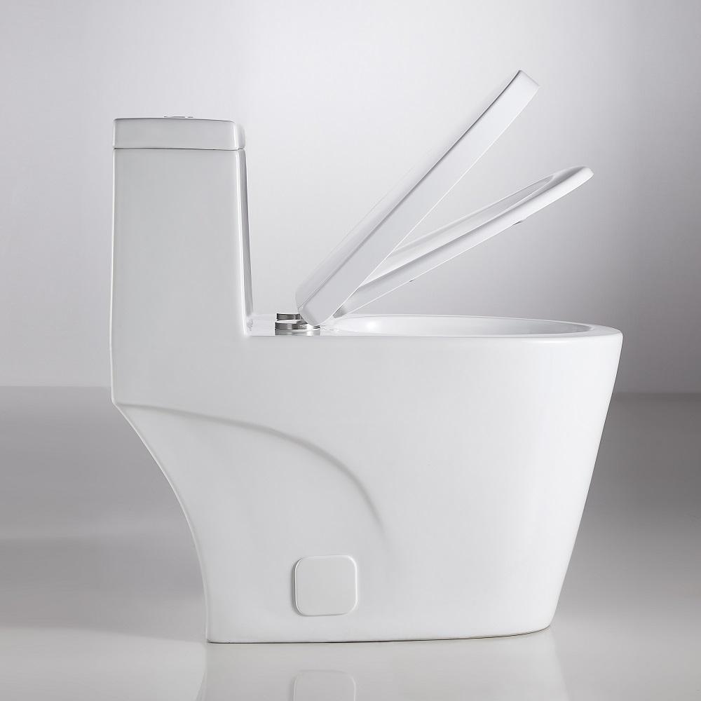 1-Piece 1.28 GPF Dual Flush High Efficiency Elongated Toilet in White, Seat Included