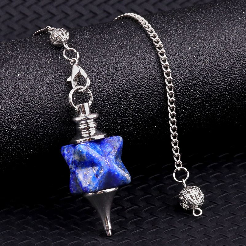 2148-Merkaba Pêndulo de Cristal, Roxo Rosa Cristal Ágata Hexagrama Pêndulo Yoga Jóias
