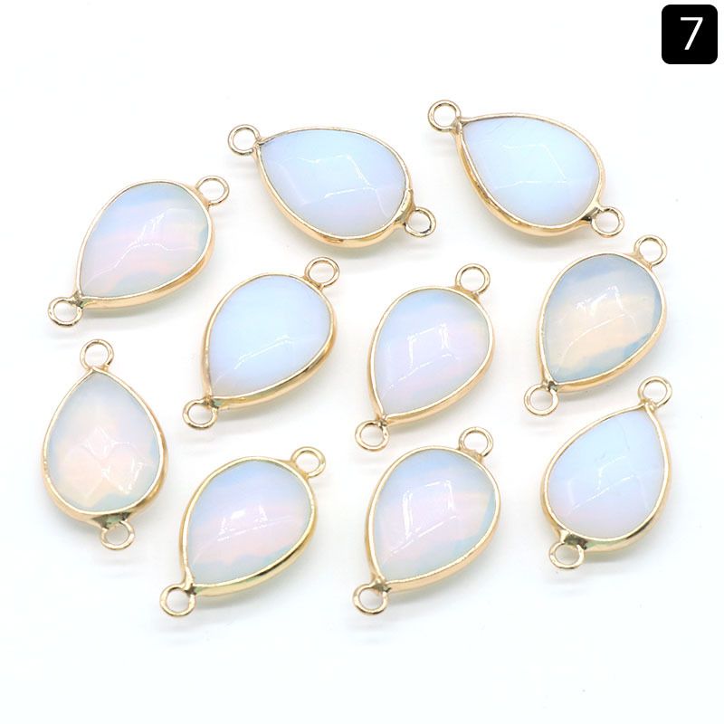 1376-Pingente de gota de água com bainha de cristal natural pendurado duplo com bainha de gota de água pingente de pulseira DIY colar material de jóias
