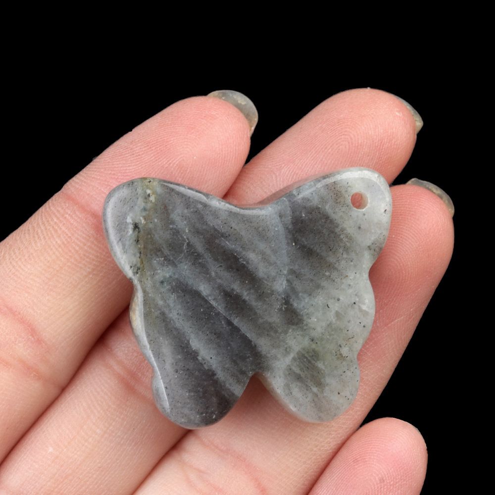 1791 - 30 × 35 mm grande pingente de borboleta, pedra de ágata de cristal natural, enfeite de mesa de borboleta esculpida