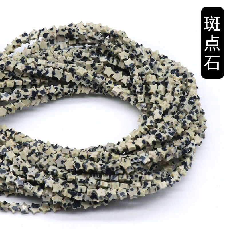 Contas de estrela de cinco pontas de jade de ágata de cristal, contas soltas de estrela DIY pulseira colar brincos acessórios materiais