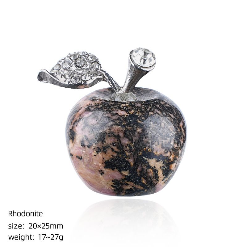 25Mm maçã de cristal natural transfronteiriça Véspera de Natal Presente de Natal enfeite de decoração de casa jade ágata maçã