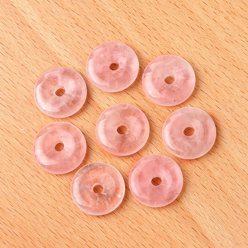 1641-12 ~ 16mm fivela de segurança, pingente de donut de pedra de ágata de cristal, anel de furo grande acessórios de jóias DIY