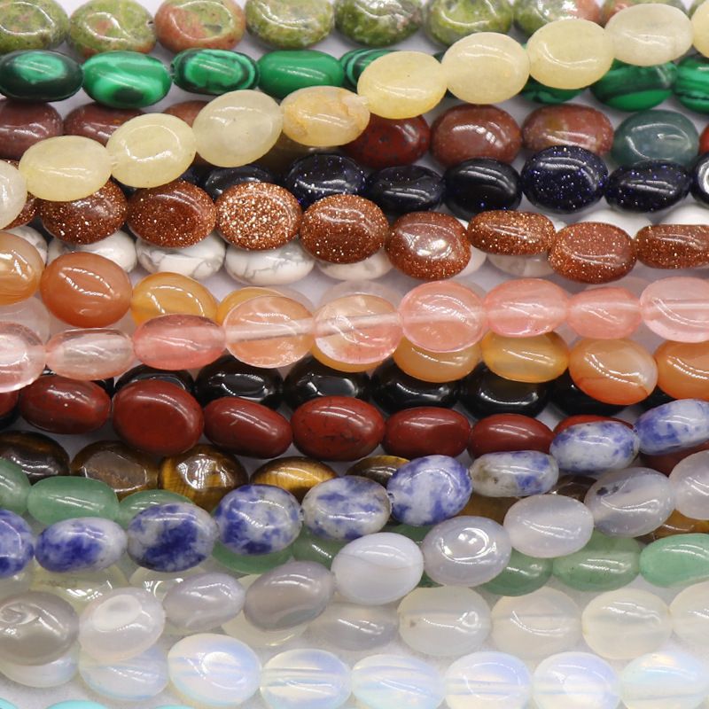 Cristal ágata pedra semi-preciosa em forma de ovo 6 * 8mm oval solto cordão DIY pulseira colar jóias