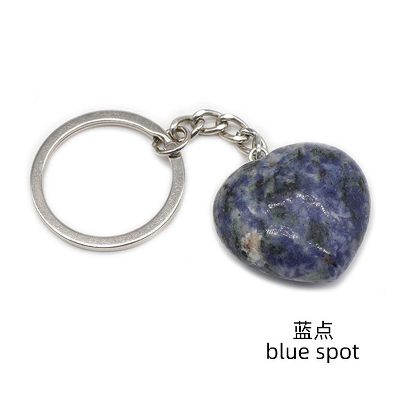 Pedra de ágata de cristal natural 30mm chaveiro do amor, pingente em forma de coração DIY caixa de presente acessórios de jóias