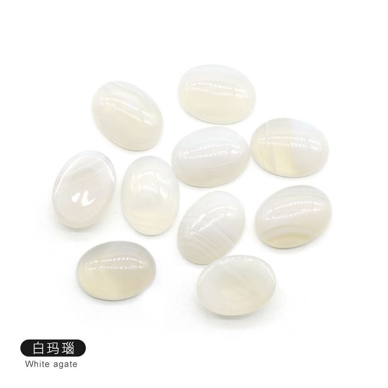 12 * 16Mm de cristal de ágata de superfície de anel de ágata semi-preciosa pedra preciosa remendo oval meia face grampo de cabelo DIY acessórios de jóias