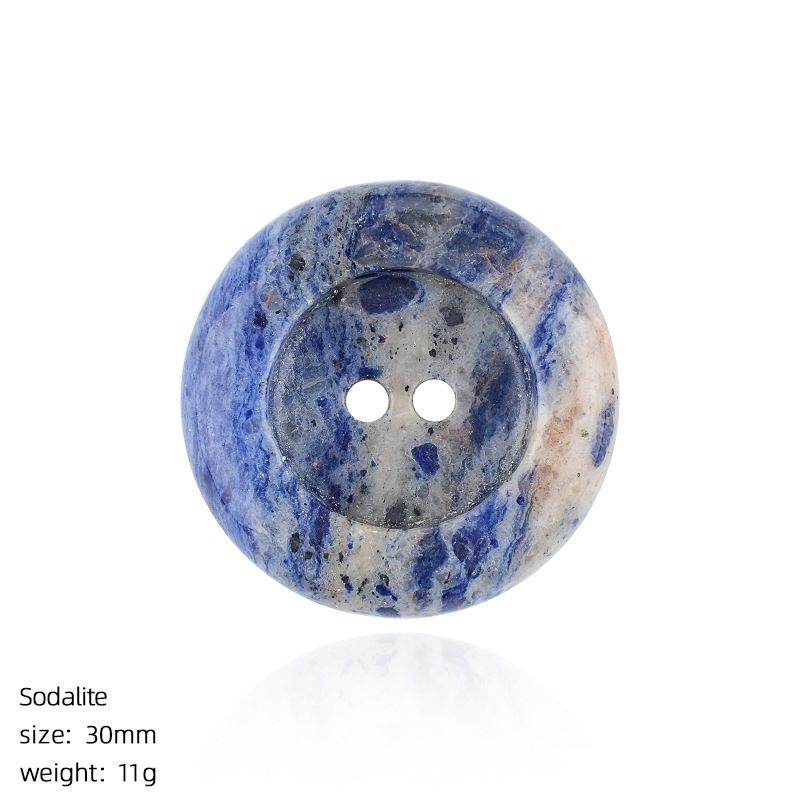 Botões de pedra natural de 30Mm simples versátil DIY suéter bolsas acessórios de roupas botões redondos de cristal natural
