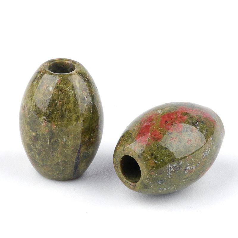 2323-Grânulos de Buraco Grande Grânulos Soltos de Cristal 13x18 Buraco 4mm Grânulos de Arroz Pedra de Ágata Grânulos Soltos DIY Acessórios de Jóias