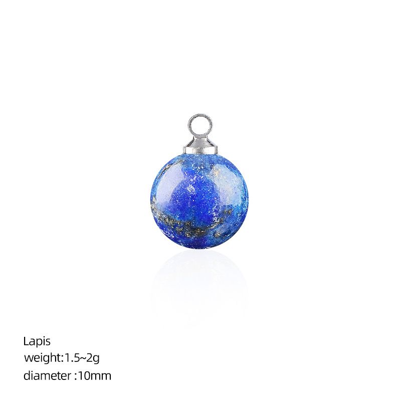 10Mm pingente de bola de pedra natural artesanal brincos pulseira colar de cristal contas soltas redondas acessórios de jóias
