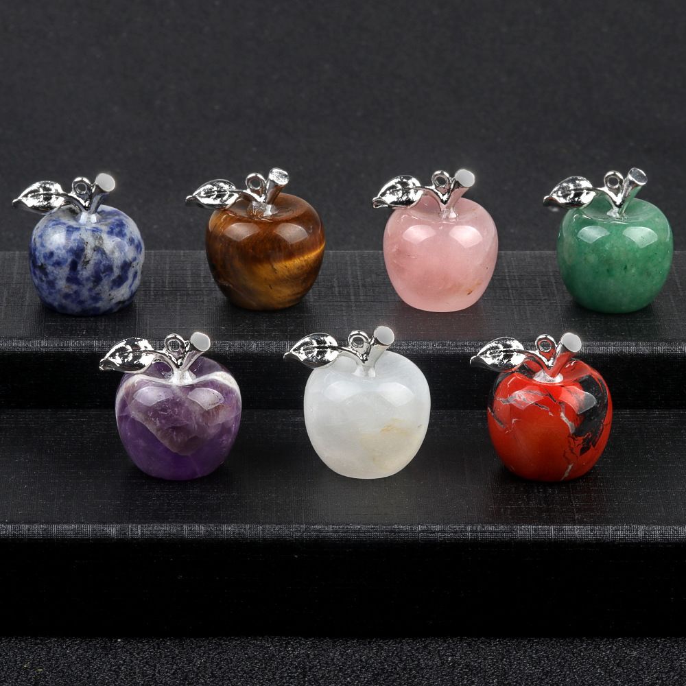 1790-20Mm Sete Pedra Meridiana Pequeno Conjunto de Maçã Pedra de Cristal Natural Chakra Maçã Presente de Natal