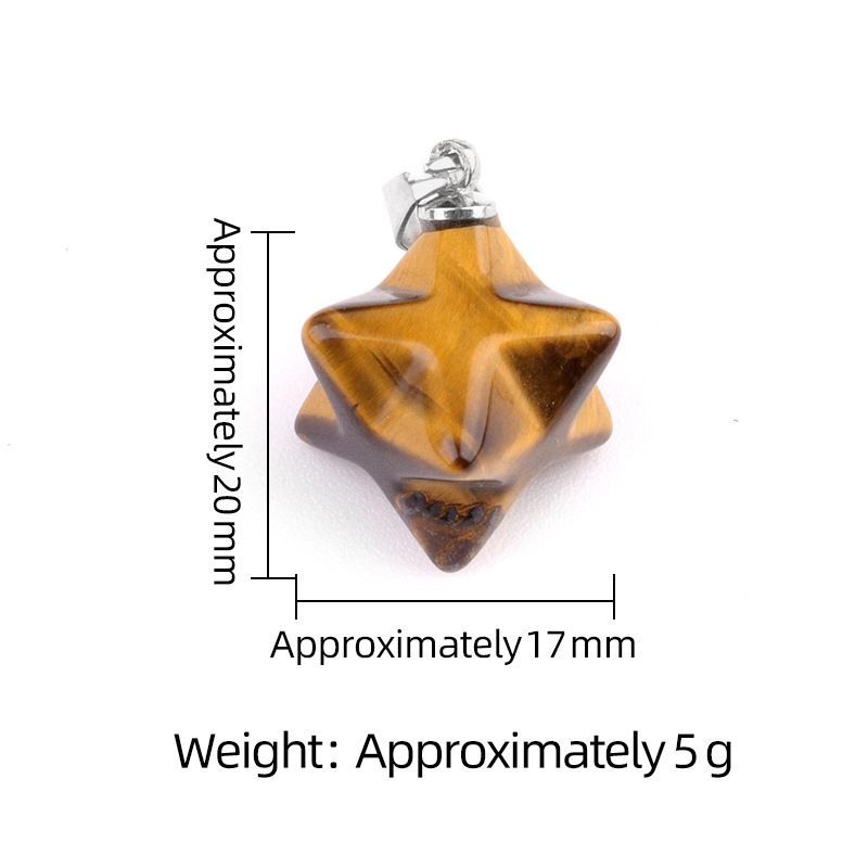 1592-Merkaba pedra de ágata de cristal natural Kaba grande pingente de satélite, pingente de forma geométrica hexagrama