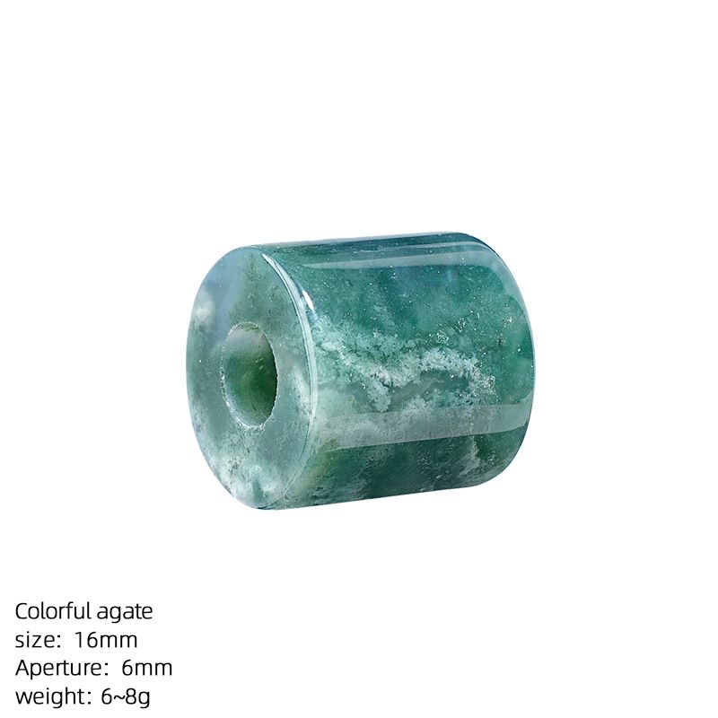 16Mm buraco 6mm cristal natural cilíndrico DIY pulseira colar roupas ágata grande buraco solto talão balde contas acessórios de jóias